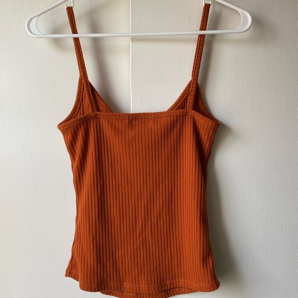 Orange Kiss Tank Top Spaghetti Straps Burnt Orange Medium Womens - Picture 3 of 6